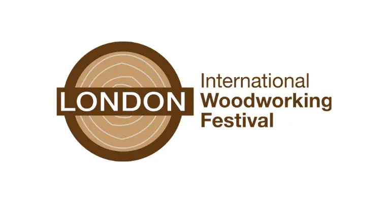 London International Woodworking Festival 2026 logo featuring a circular wood-grain design.