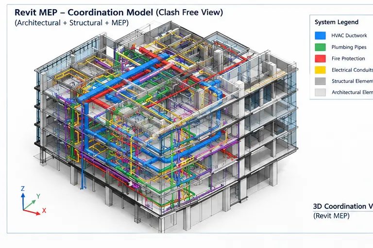 Revit MEP Drafting Services for 3D Coordination Model